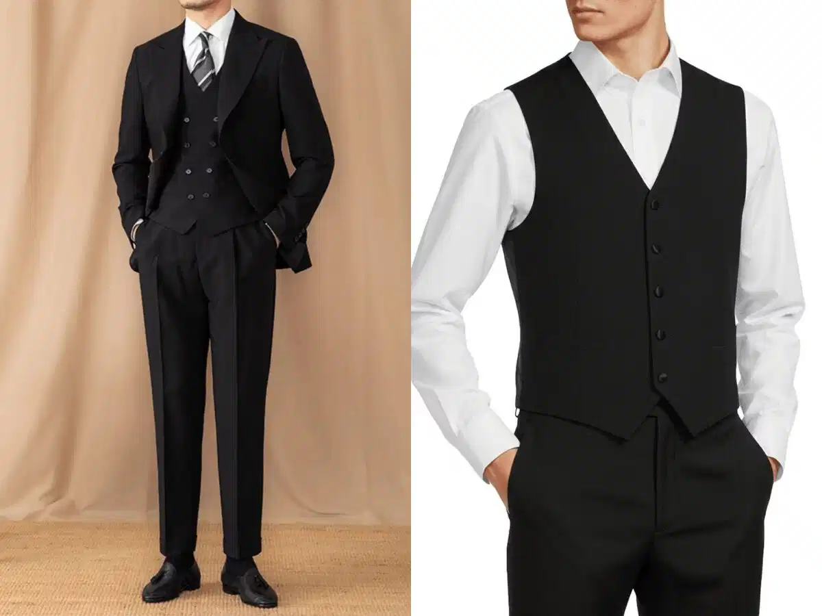 So sánh giữa Suit và Vest Biểu đồ phân biệt rõ ràng giữa Suit và Vest trong may đo cổ điển
