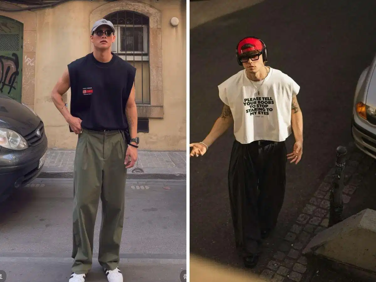 Phối tank top và quần cargo nam Phối tank top với quần cargo nam