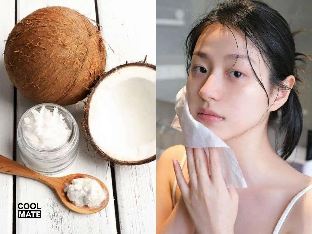 Sử dụng dầu dừa để làm sạch lớp trang điểm trên da