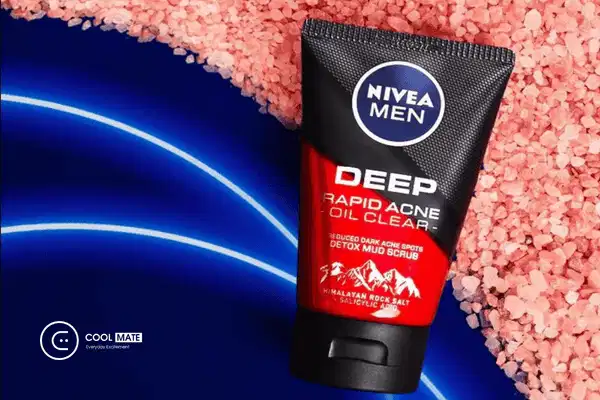 Sữa rửa mặt Nivea Men Deep Rapid Acne Oil Clear chứa muối Himalaya và Salicylic Acid