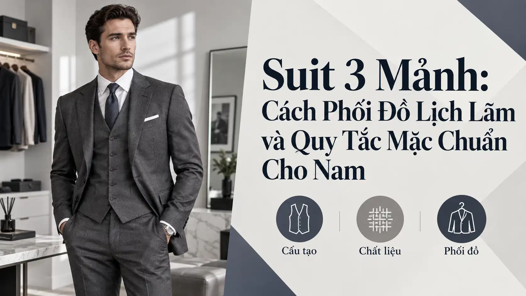 Suit 3 Mảnh: Cách Phối Đồ Lịch Lãm và Quy Tắc Mặc Chuẩn Cho Nam