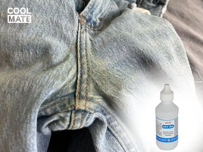 Tẩy quần jean bị ố vàng bằng oxy già Thử xử lý vết ố trên quần jean bằng oxy già
