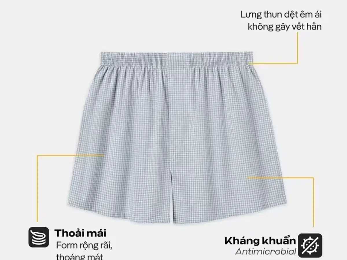 Thiết kế kẻ sọc trên quần shorts mặc nhà