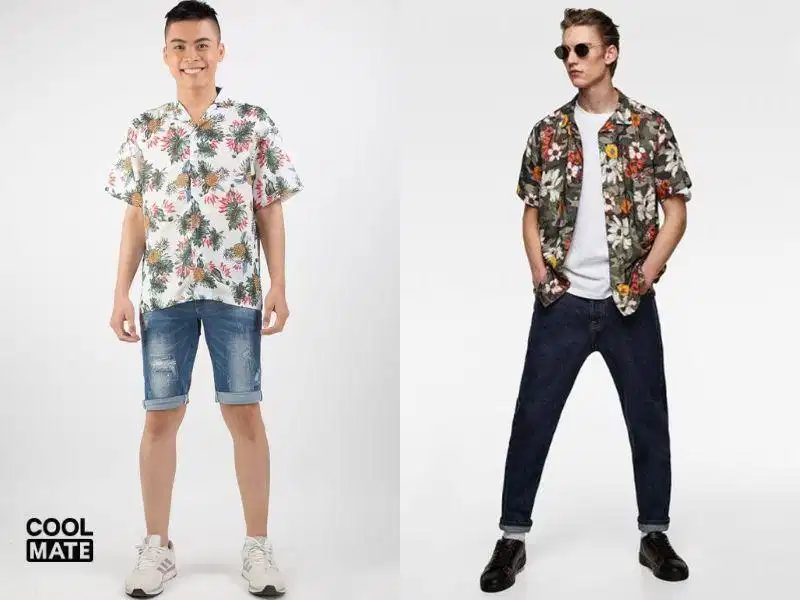 Thiết kế sơ mi họa tiết tropical là áo sơ mi được in nổi Thiết kế sơ mi họa tiết tropical là áo sơ mi được in nổi
