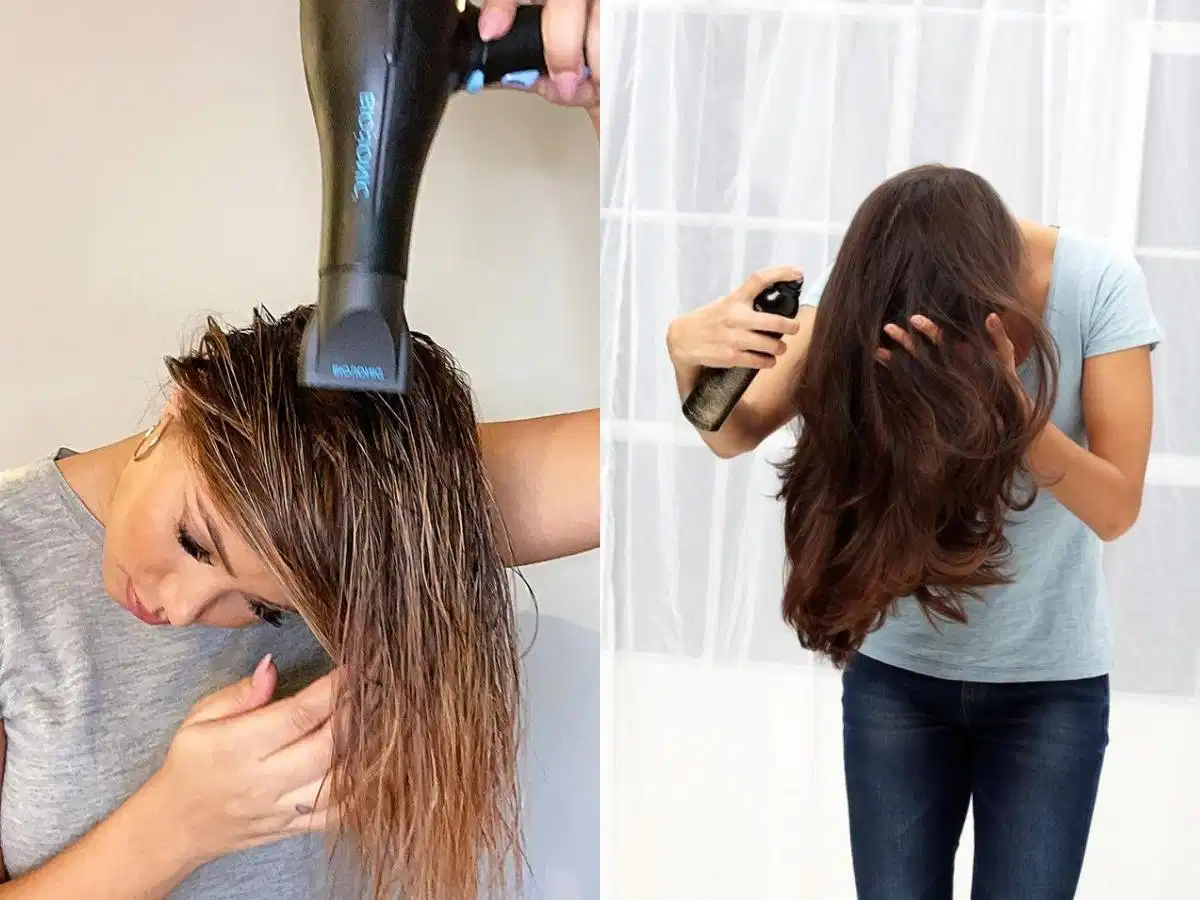 Kỹ thuật sấy nghiêng đầu giúp nâng phồng chân tóc tự nhiên Kỹ thuật sấy nghiêng đầu giúp nâng phồng chân tóc tự nhiên