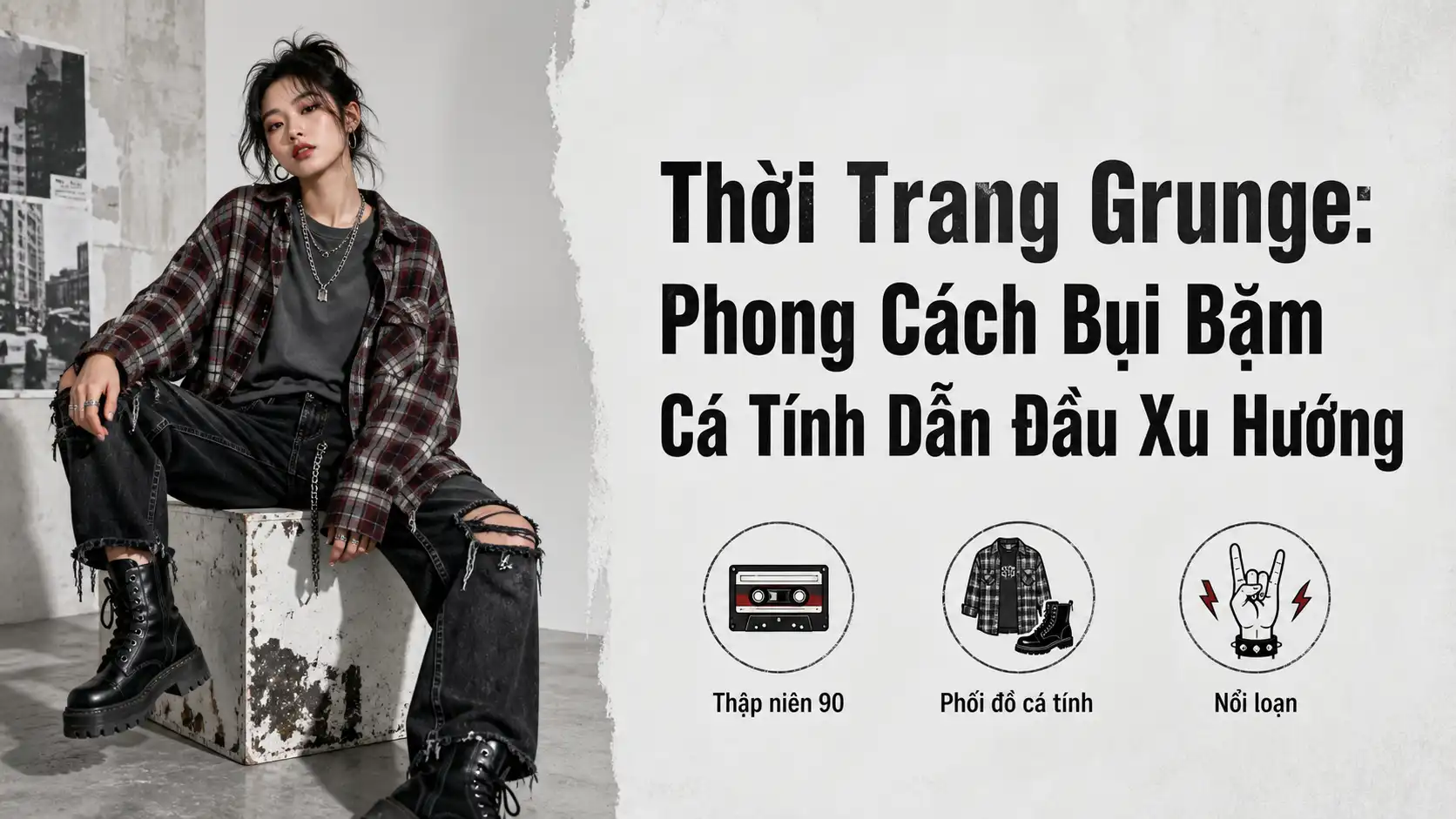 Thời Trang Grunge: Phong Cách Bụi Bặm Cá Tính & Xu Hướng