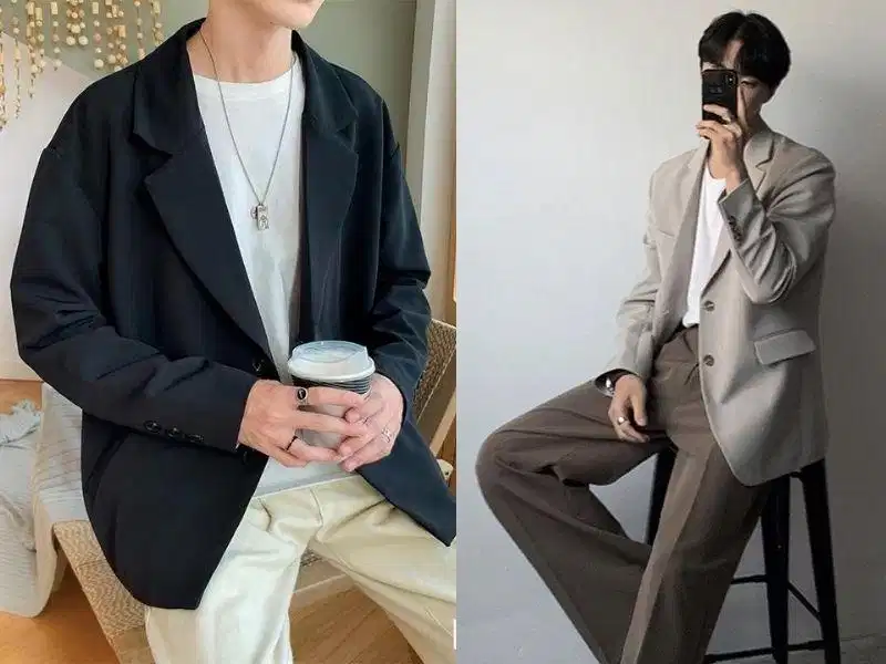 Blazer nam mùa hè Douyin Blazer mỏng không đệm vai khoác ngoài áo thun basic