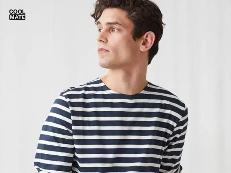 Áo thun sọc ngang Breton nam Họa tiết kẻ sọc Breton biểu tượng của phong cách biển nước Pháp