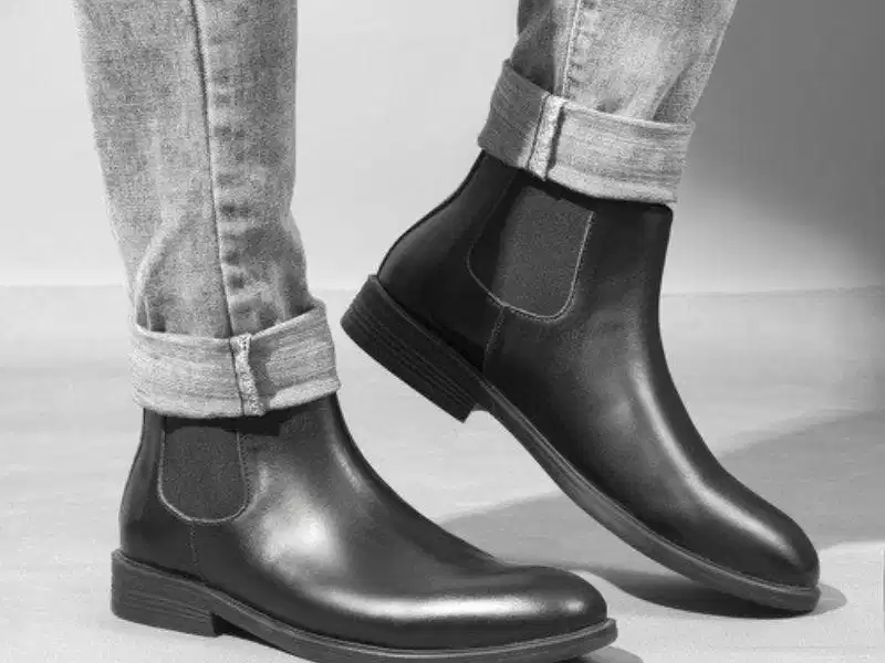 Bốt Chelsea Boots cao mắt cá chân cổ thun co giãn