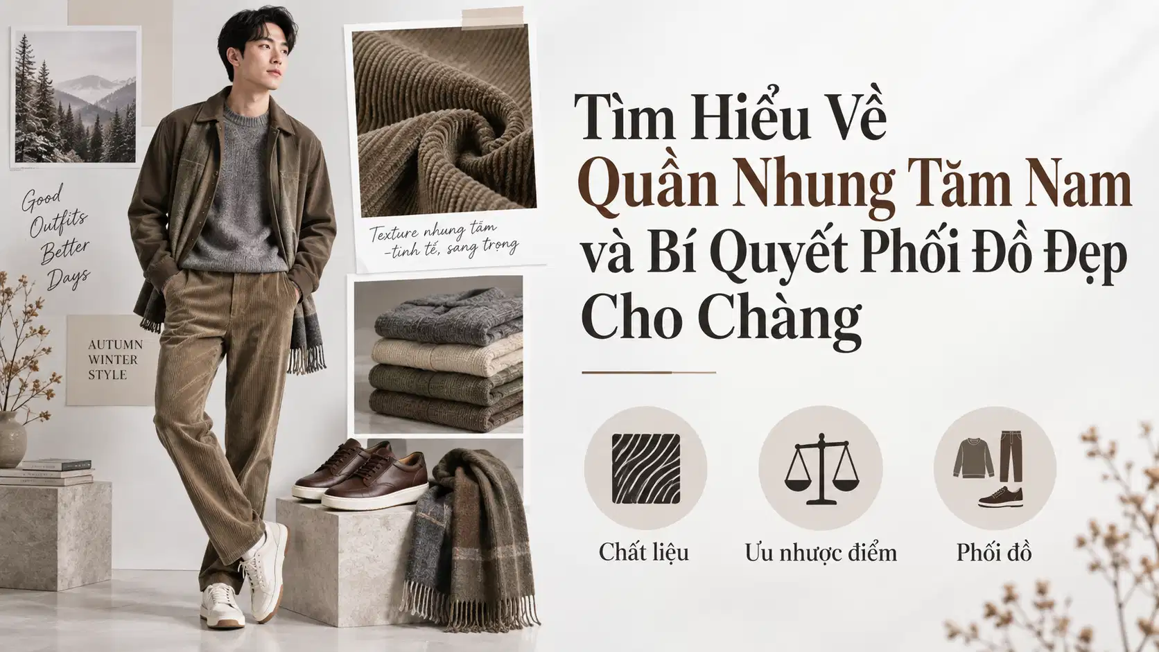 Tìm Hiểu Về Quần Nhung Tăm Nam và Bí Quyết Phối Đồ Đẹp Cho Chàng