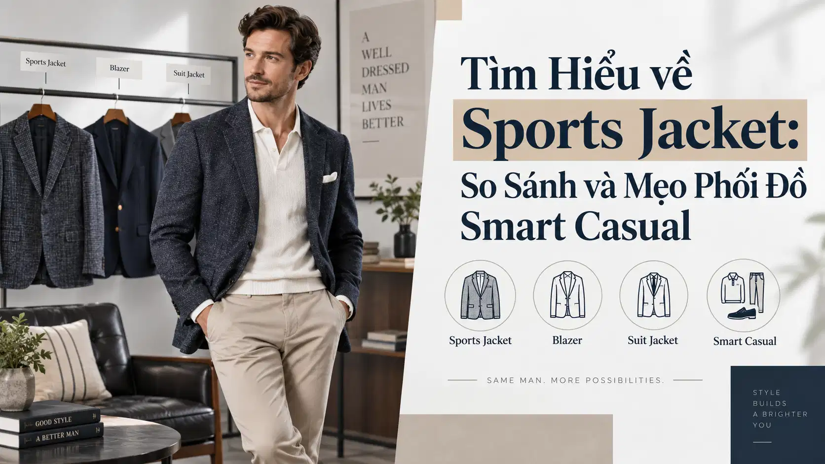 Tìm Hiểu về Sports Jacket: So Sánh và Mẹo Phối Đồ Smart Casual