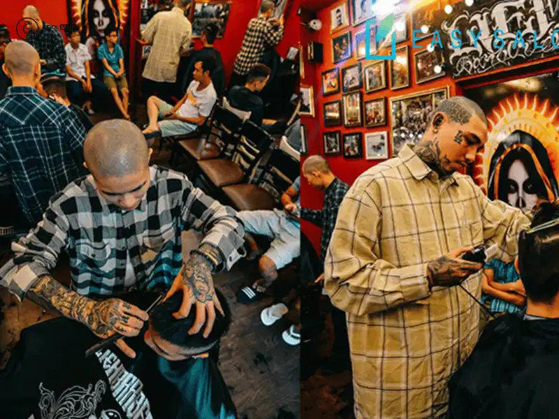 Không gian tại tiệm cắt tóc Liêm Barber
