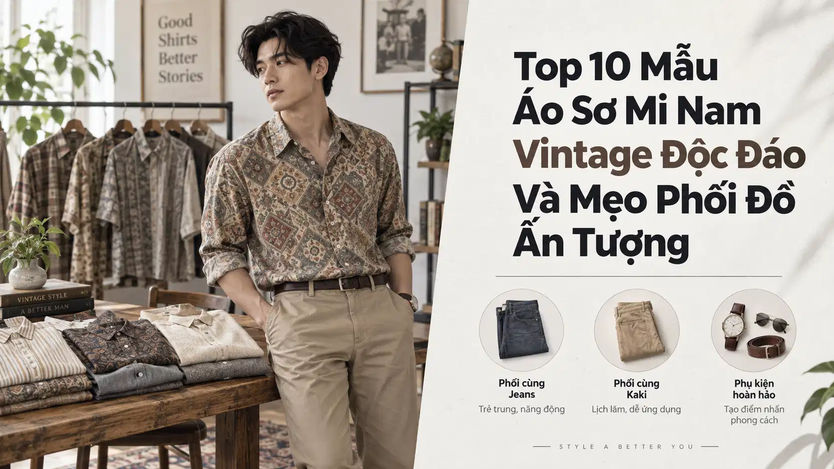 Top 10 Mẫu Áo Sơ Mi Nam Vintage Độc Đáo Và Mẹo Phối Đồ Ấn Tượng