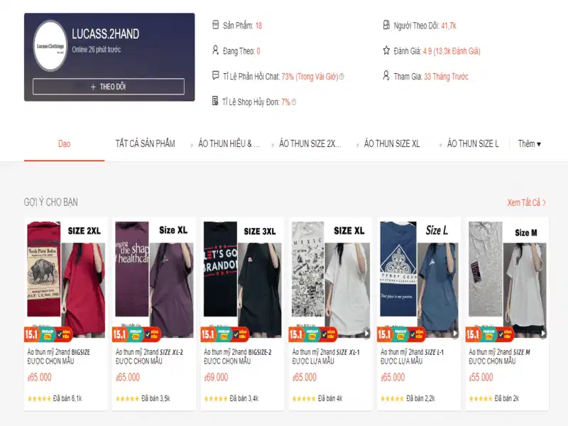 Lucass 2hand Gian hàng Lucass 2hand trên sàn Shopee