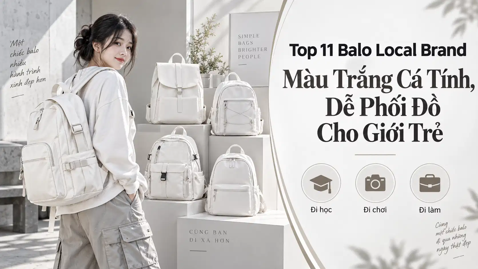 Top 11 Balo Local Brand Màu Trắng Cá Tính, Dễ Phối Đồ Cho Giới Trẻ
