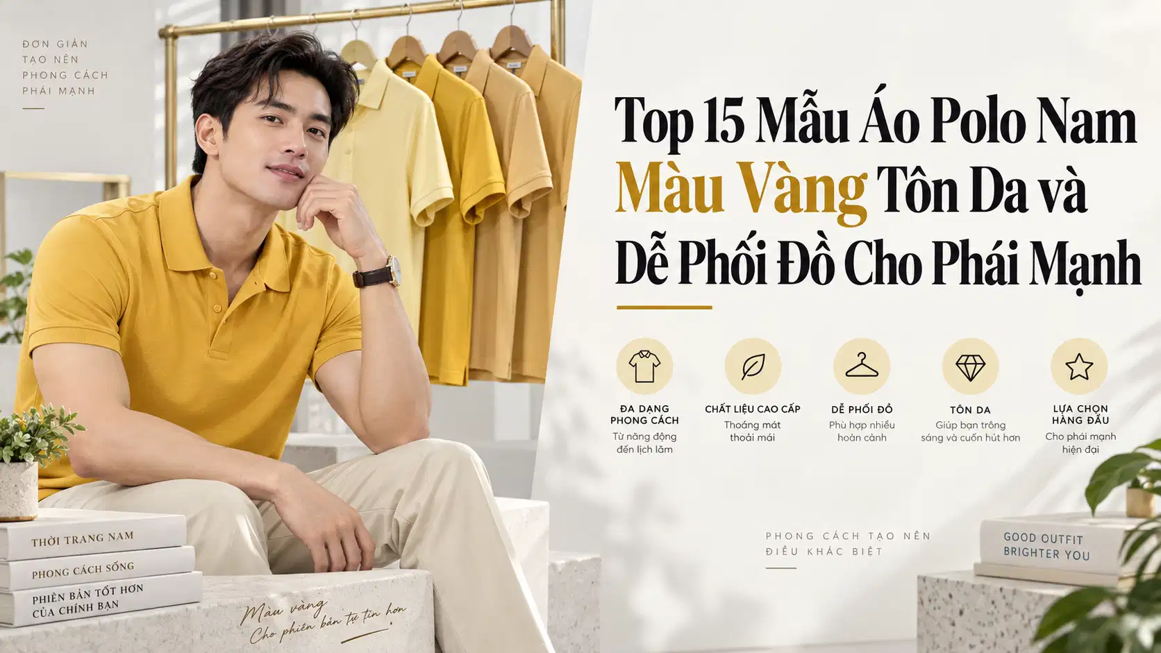 Top 15 Mẫu Áo Polo Nam Màu Vàng Tôn Da và Dễ Phối Đồ Cho Phái Mạnh