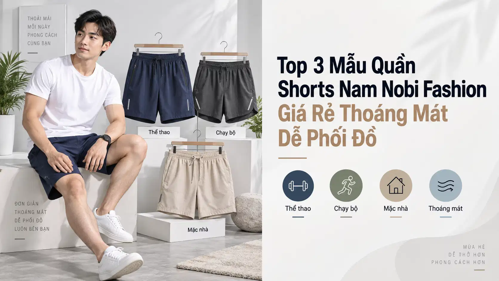 Top 3 Mẫu Quần Shorts Nam Nobi Fashion Giá Rẻ Thoáng Mát Dễ Phối Đồ