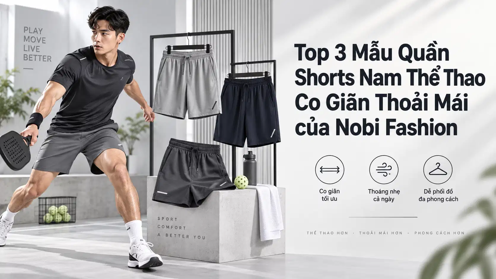 Top 3 Mẫu Quần Shorts Nam Thể Thao Co Giãn Thoải Mái của Nobi Fashion