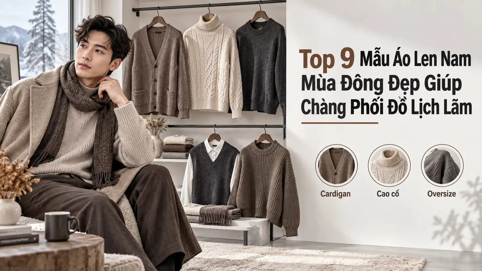 Top 9 Mẫu Áo Len Nam Mùa Đông Đẹp Giúp Chàng Phối Đồ Lịch Lãm