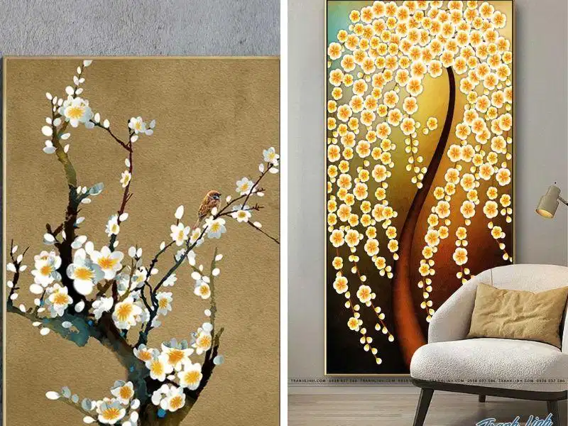 Tranh từ vải canvas giúp tạo điểm nhấn cho căn phòng Tranh in treo tường nghệ thuật trên nền vải canvas tạo điểm nhấn không gian