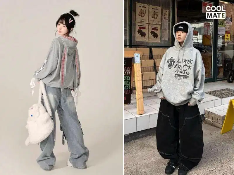 Trẻ trung và năng động với hoodie form rộng Trẻ trung và năng động với hoodie form rộng