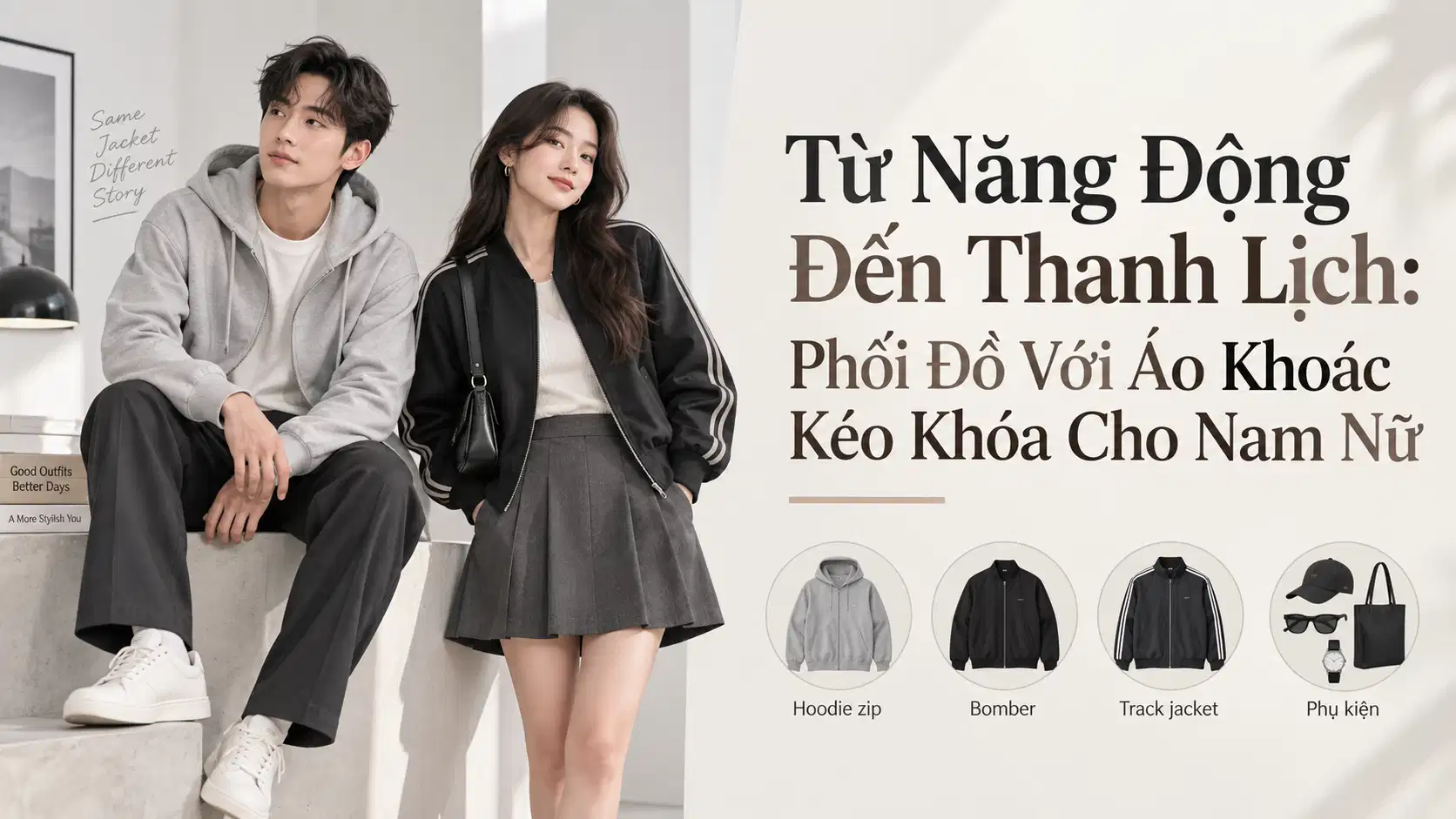 Từ Năng Động Đến Thanh Lịch: Phối Đồ Với Áo Khoác Kéo Khóa Cho Nam Nữ