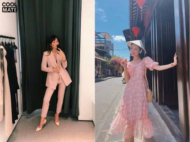 Ứng dụng của màu hồng pastel trên trang phục thời trang mang tính cấu trúc