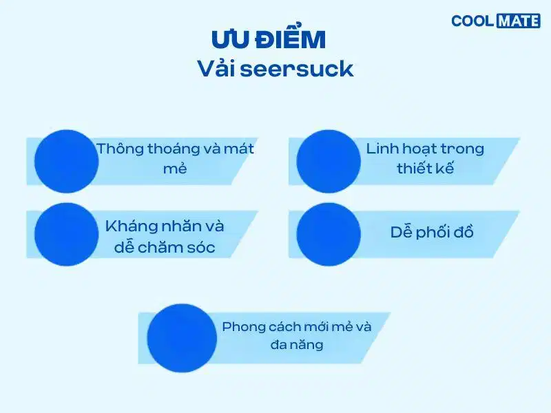 Ưu điểm của vải sọc nhăn seersuch Ưu điểm của vải sọc nhăn seersuch