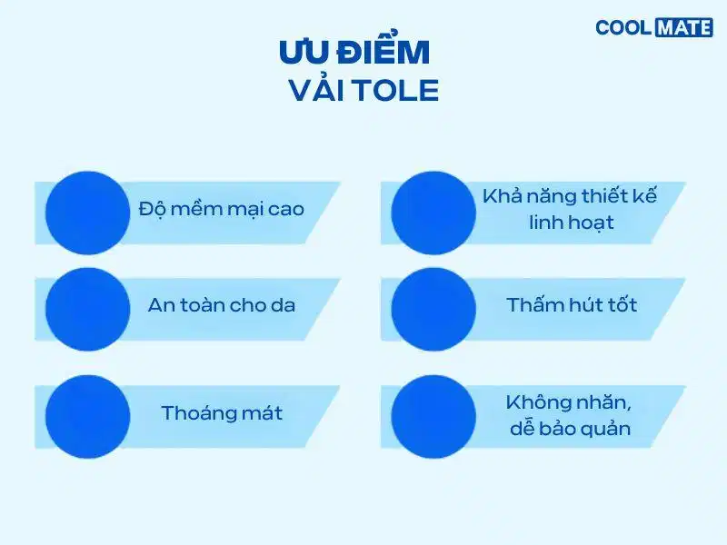 Vải tole có rất nhiều ưu điểm vượt trội Ưu điểm mềm nhẹ và thoáng nhiệt của chất liệu vải tole