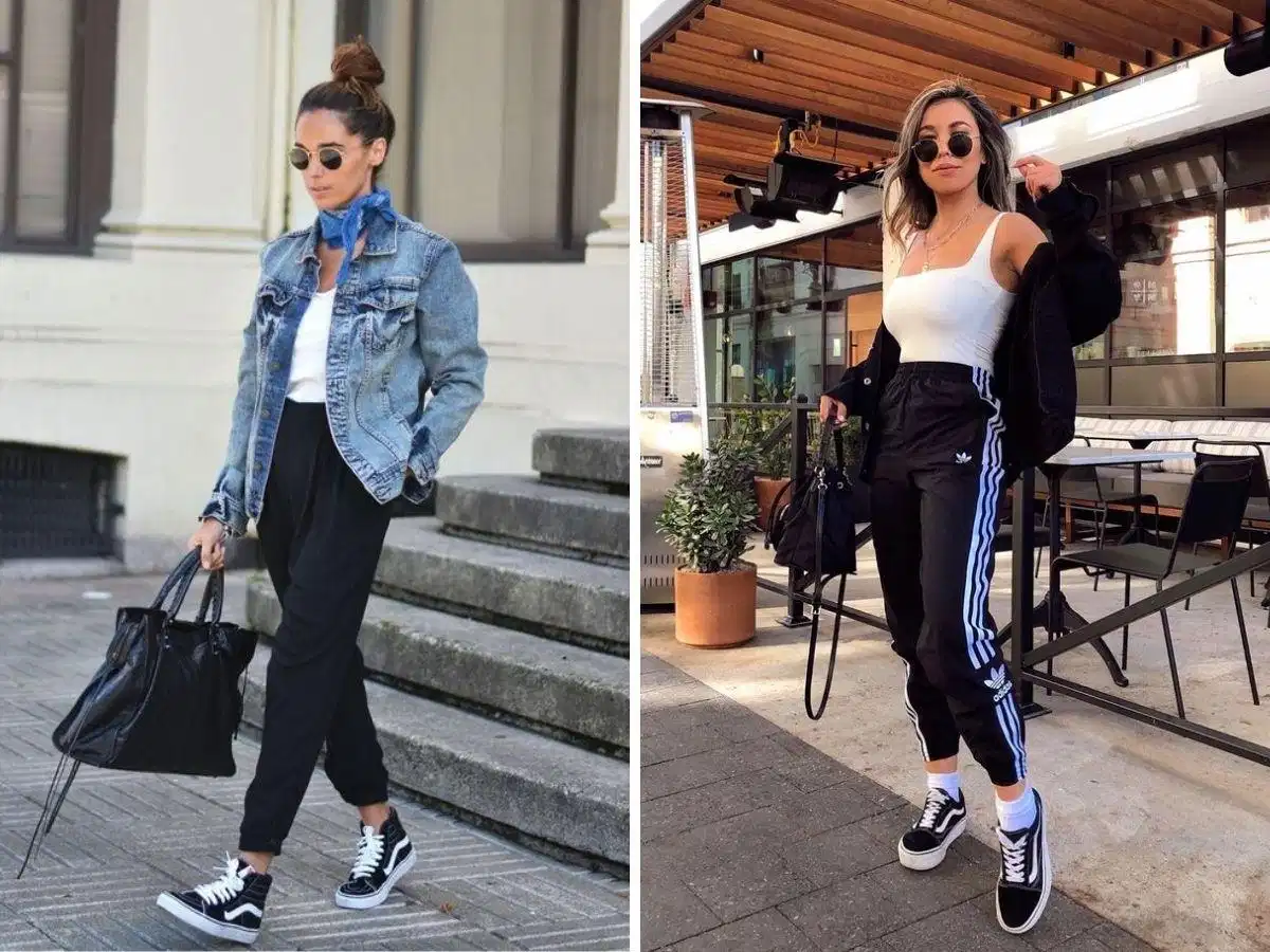 Phối giày Vans nữ với quần jogger và áo hoodie Phối giày Vans nữ với quần jogger và áo hoodie