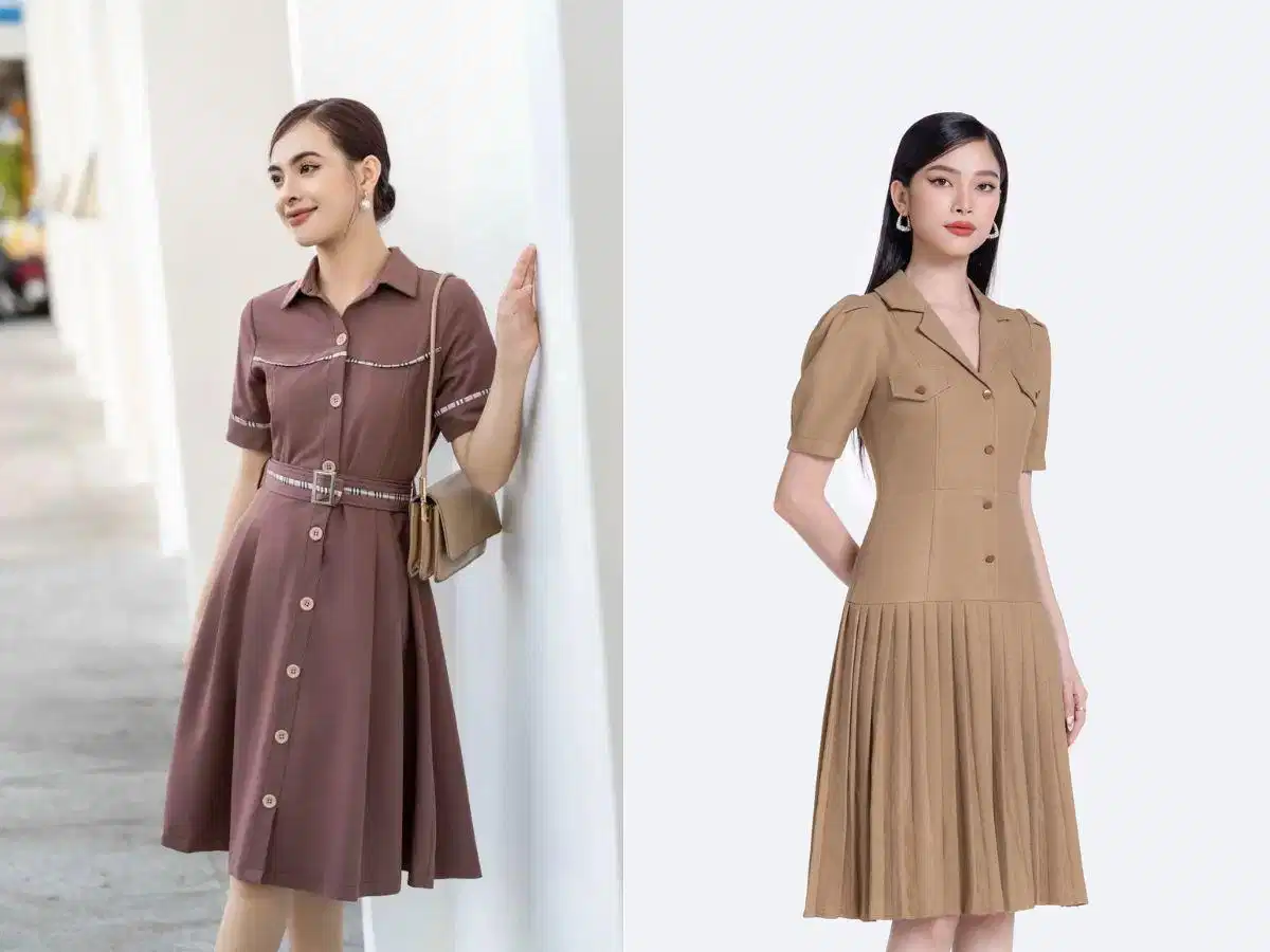 Váy công sở kiểu sơ mi Váy công sở kiểu sơ mi