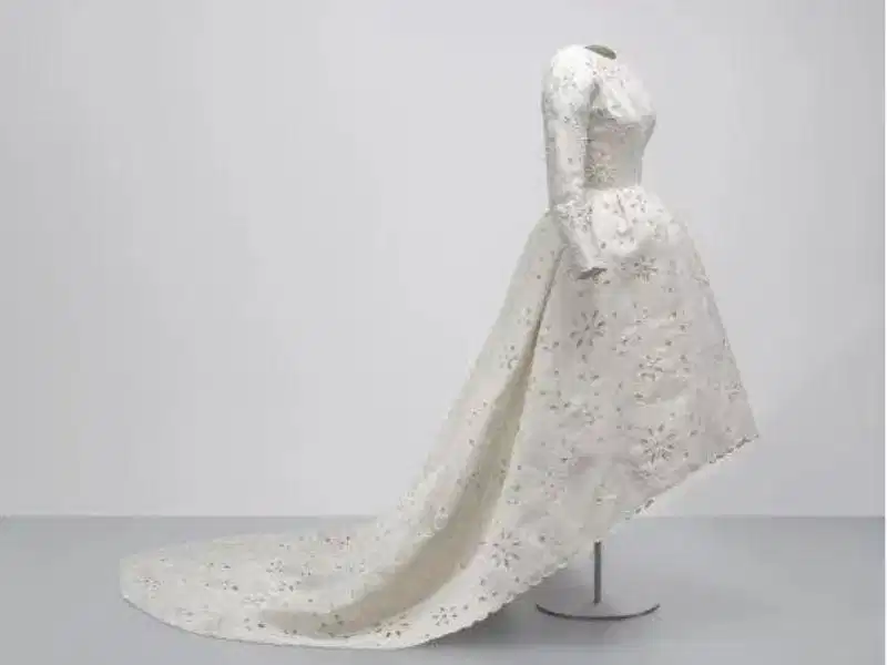 Váy Peacock Balenciaga Váy đuôi công Peacock Dress với phần vạt trước ngắn vạt sau dài