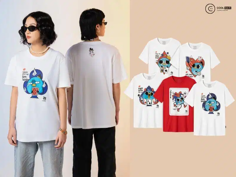 Mẫu áo thun in hình nhân vật comic strip hợp tác thời trang