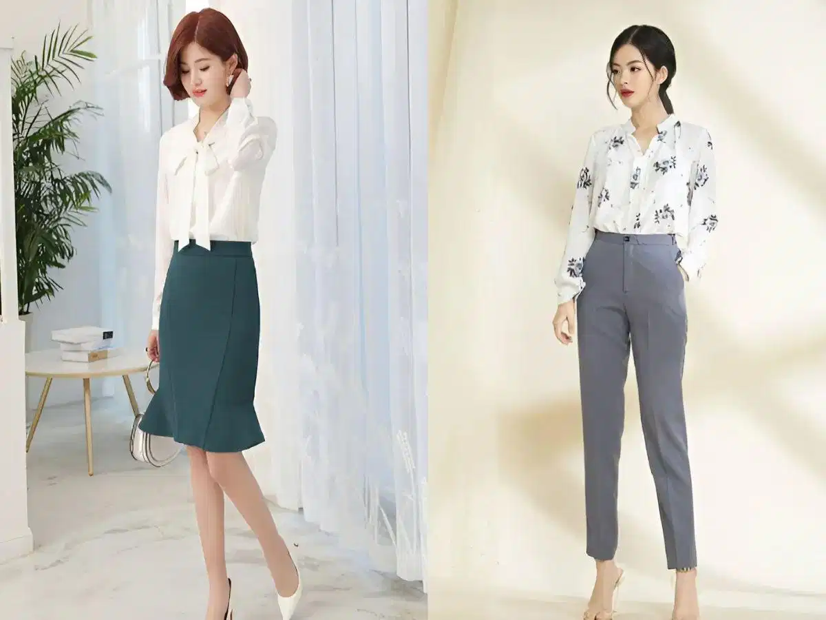 Phong cách váy công sở kiểu Hàn thanh lịch Phong cách váy công sở kiểu Hàn thanh lịch