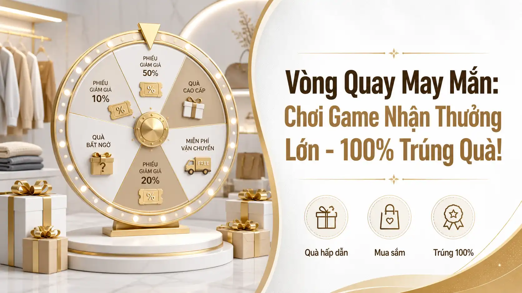 Vòng Quay May Mắn - Chơi Game Nhận Thưởng, 100% Trúng Quà