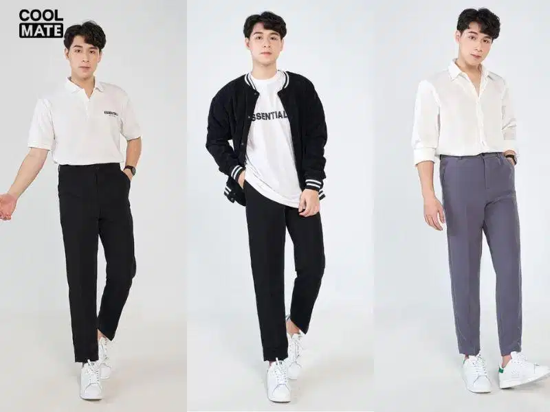 Quần baggy ống rộng xếp ly phom dáng thoải mái dành cho nam