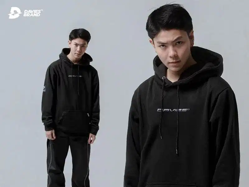 Hoodie Davies nỉ chân cua phong cách techwear
